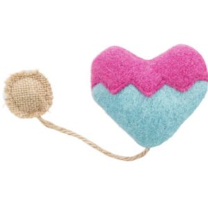 Coeur en tissu herbe Ă chat 8cm/18cm