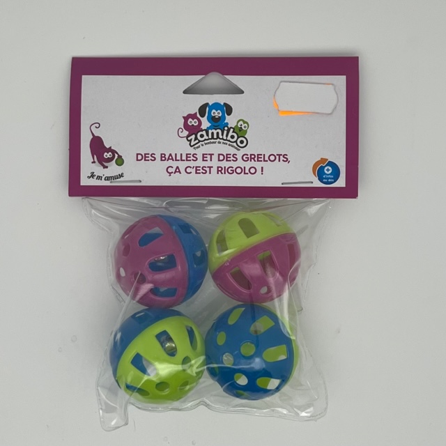 Balles plastique dur grelots 4cm