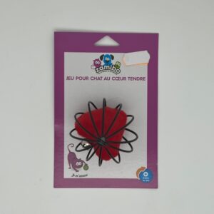 Boule cage avec coeur rouge fourrure 6cm