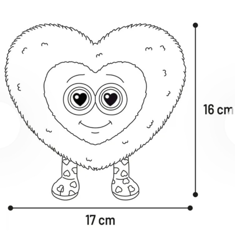 Peluche coeur rouge avec pieds 17cm – Image 2