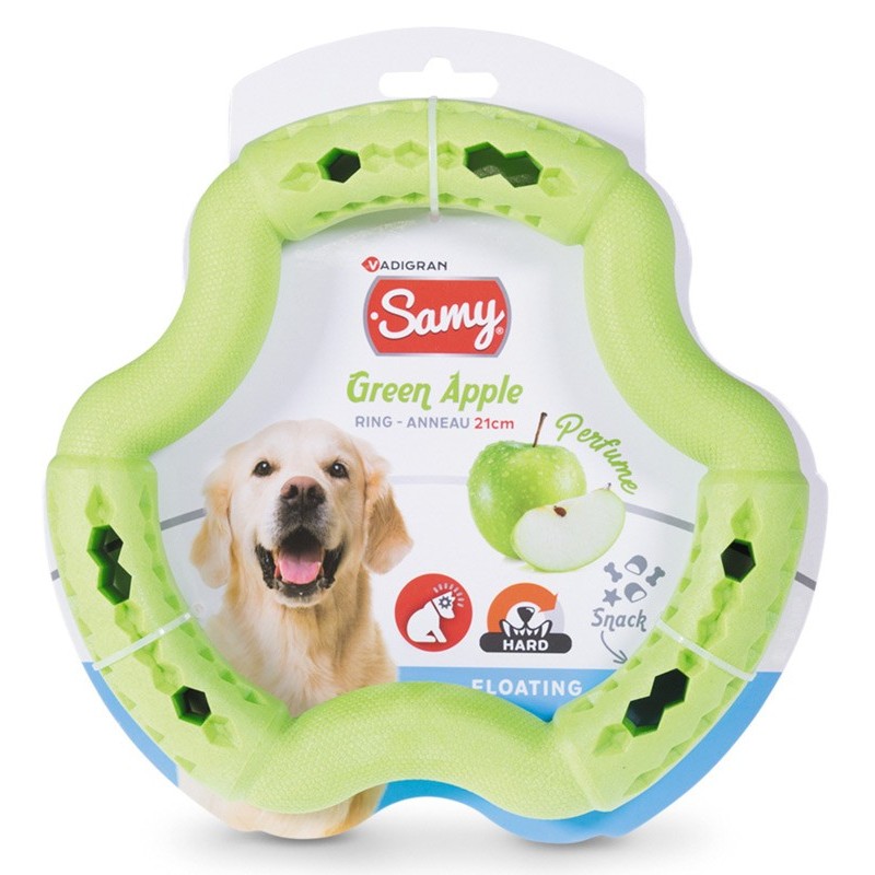 Jouet chien anneau 21cm parfumé pomme vadigran