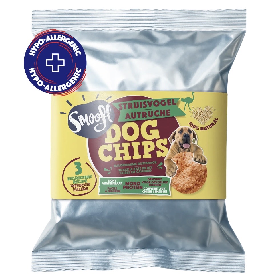 Chips allégées pour chien Smoofl autruche 50g