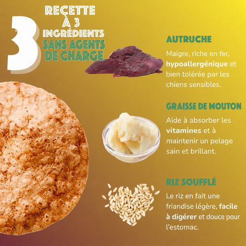Chips allégées pour chien Smoofl autruche 50g – Image 3